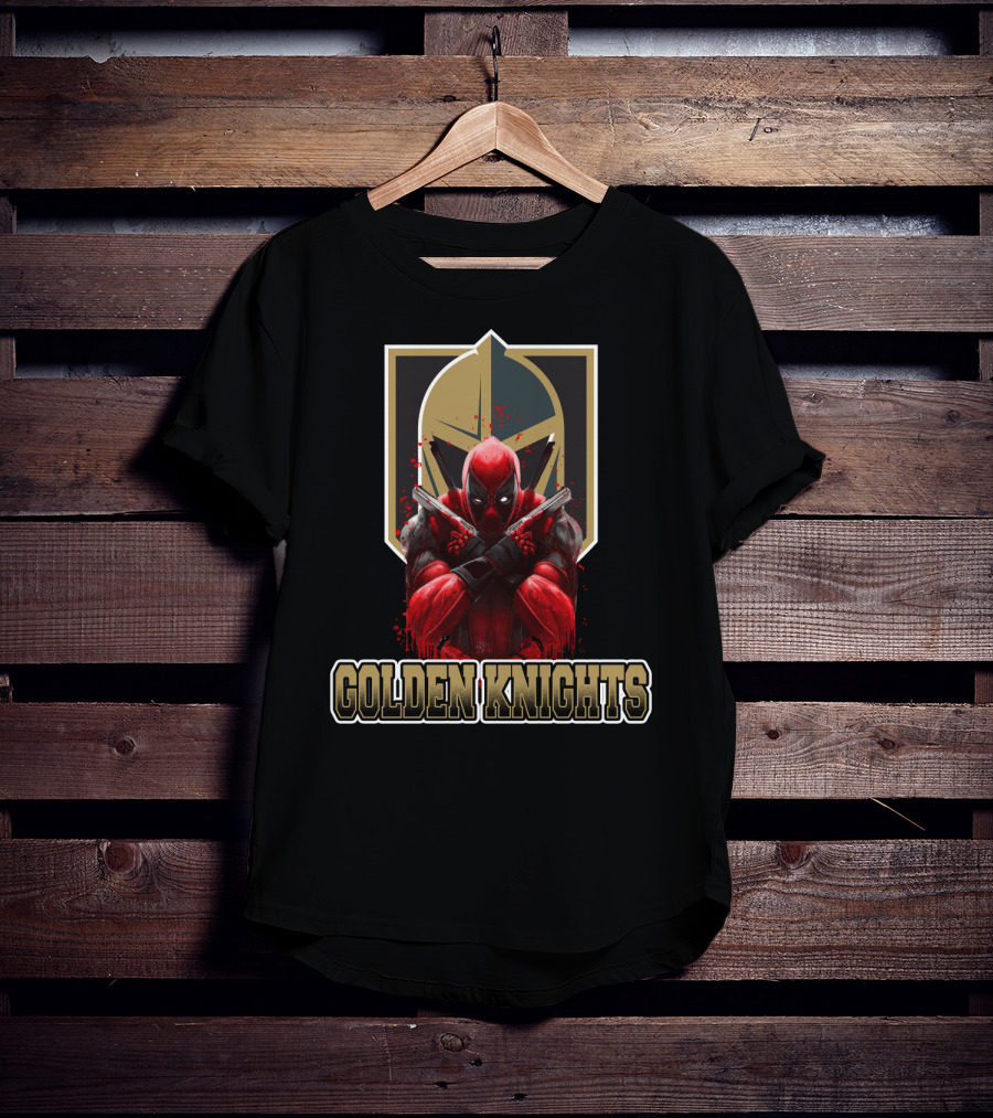 Golden Knights Deadpool Mashup NHL And Marvel Fan Crossover T-Shirt