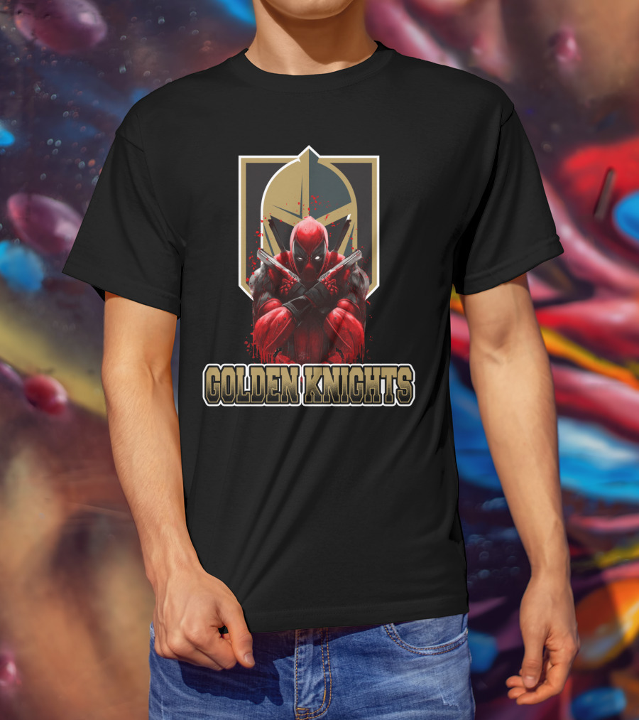 Golden Knights Deadpool Mashup NHL And Marvel Fan Crossover T-Shirt