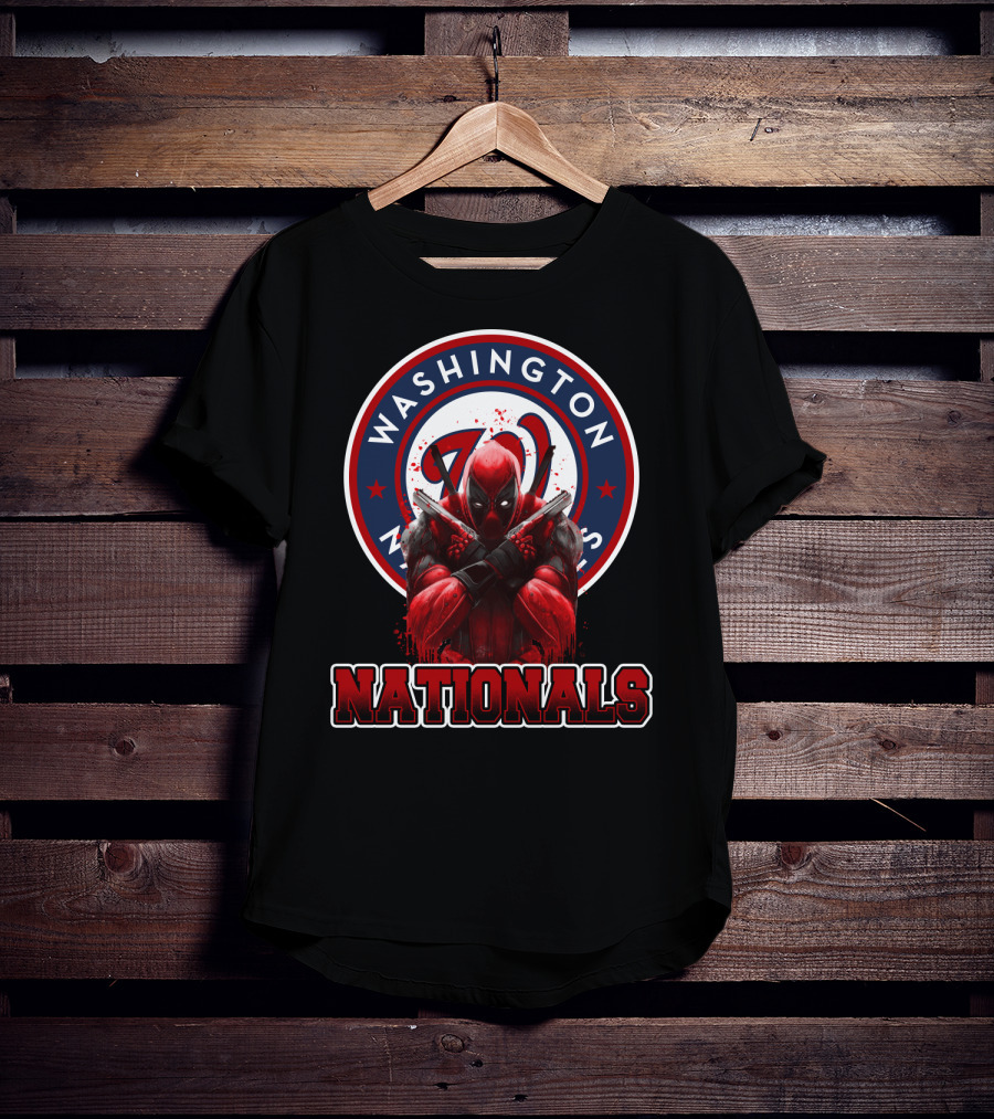Washington Nationals Deadpool Crossover Fan Merchandise T-Shirt