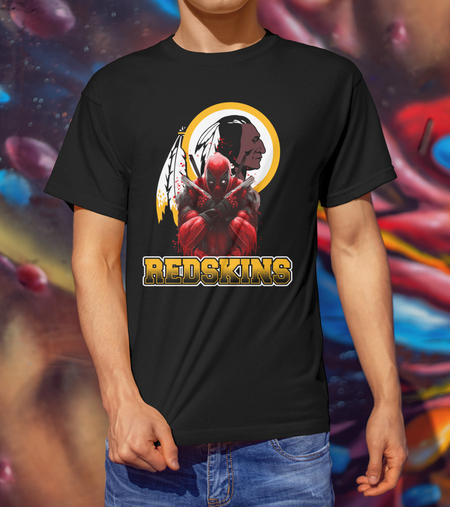 Redskins Deadpool Crossover Nfl Superhero T-Shirt