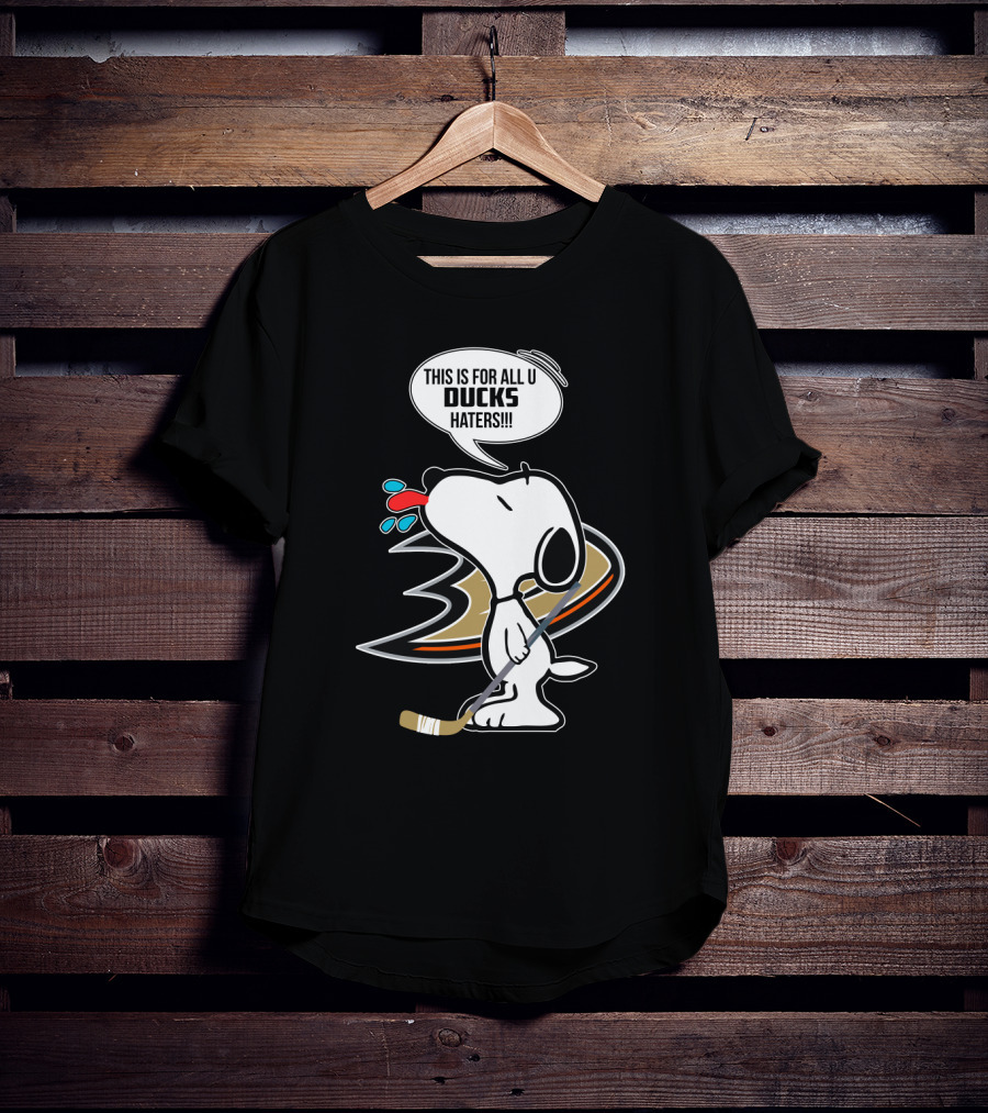 Snoopy Anaheim Ducks Haters Hockey Fan T-Shirt