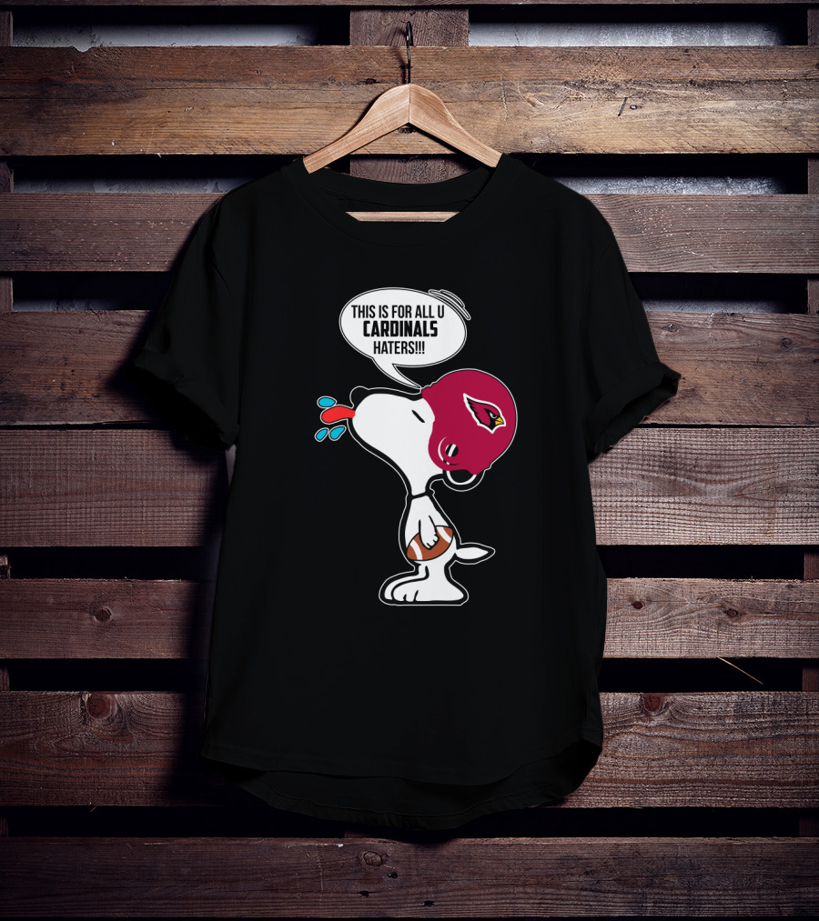 Snoopy Arizona Cardinals Helmet Football Fans Cardinals Haters T-Shirt