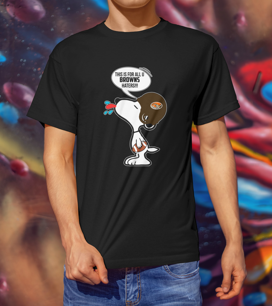 Snoopy Cleveland Browns Haters Football Fan Statement T-Shirt