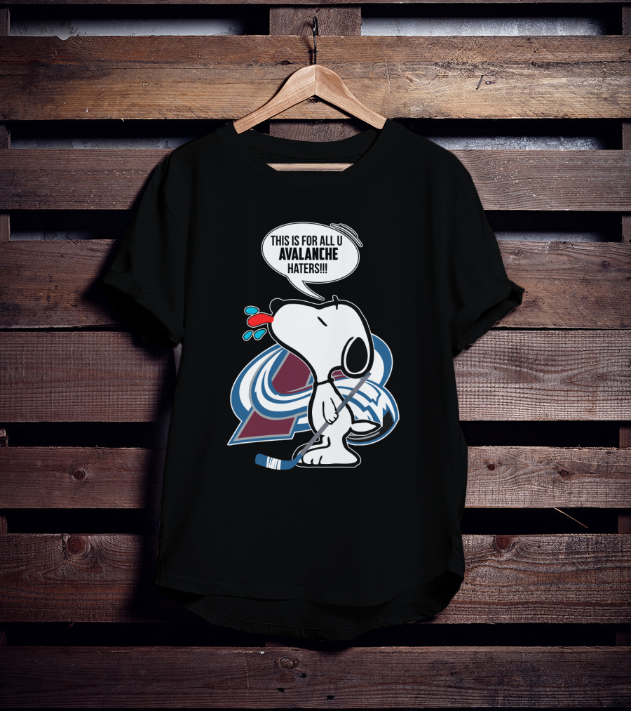 Snoopy Teasing Avalanche Haters With Colorado Avalanche T-Shirt