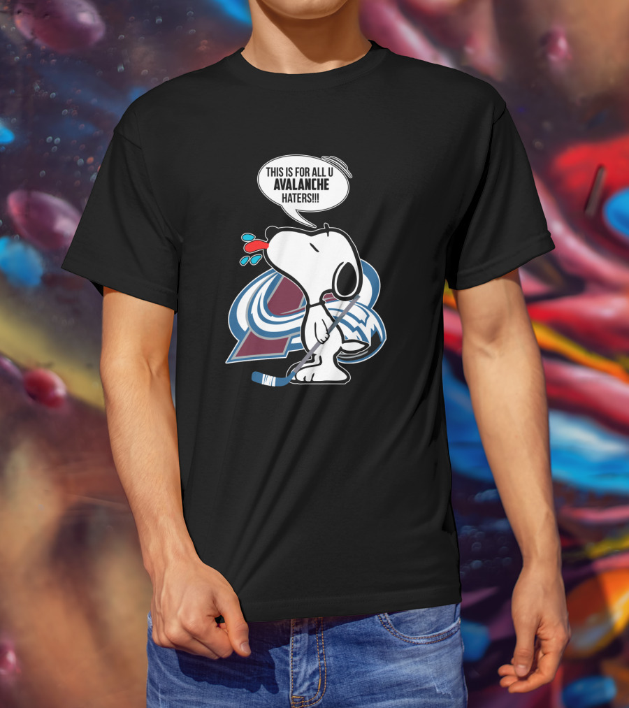 Snoopy Teasing Avalanche Haters With Colorado Avalanche T-Shirt