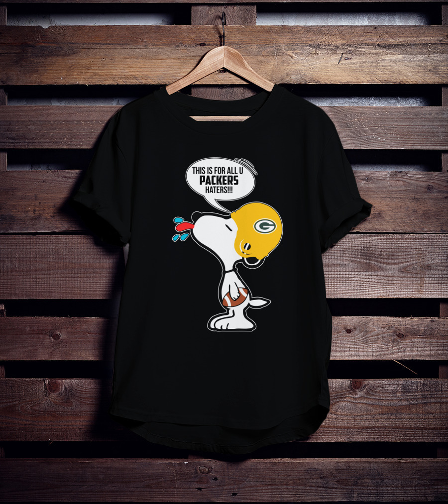 Snoopy Packers Haters Football Helmet Taunting T-Shirt