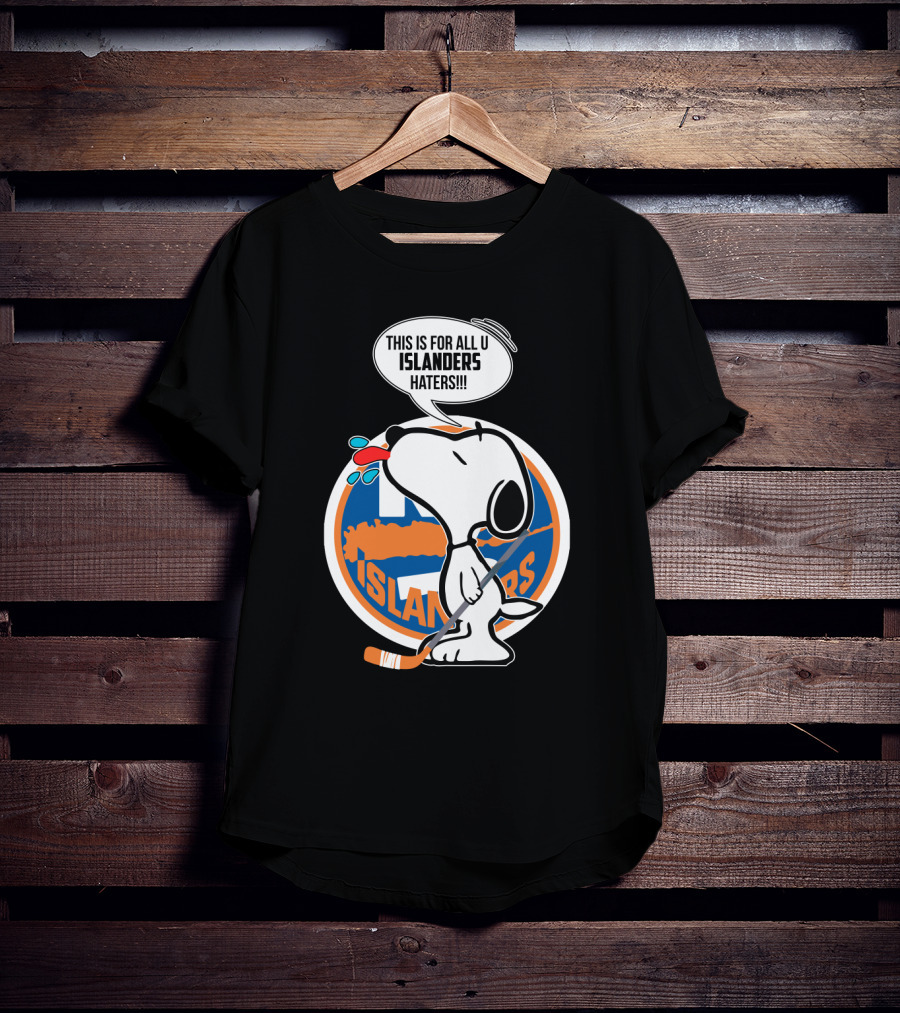 Snoopy Islanders Haters Cartoon With New York Islanders Hockey T-Shirt