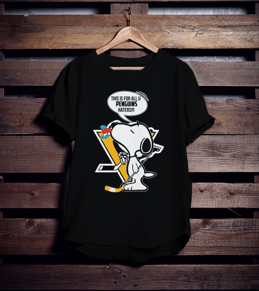 Snoopy Pittsburgh Penguins Hockey Speech Bubble Fan T-Shirt