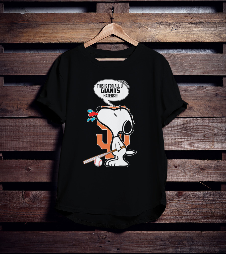 Snoopy San Francisco Giants Haters Baseball T-Shirt