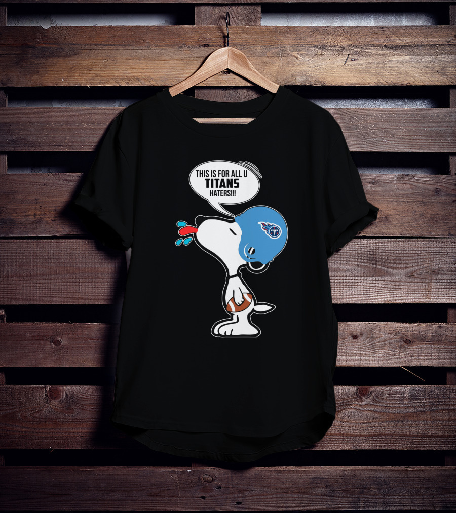 Snoopy Titans Haters Football Speech Bubble Helmet T-Shirt