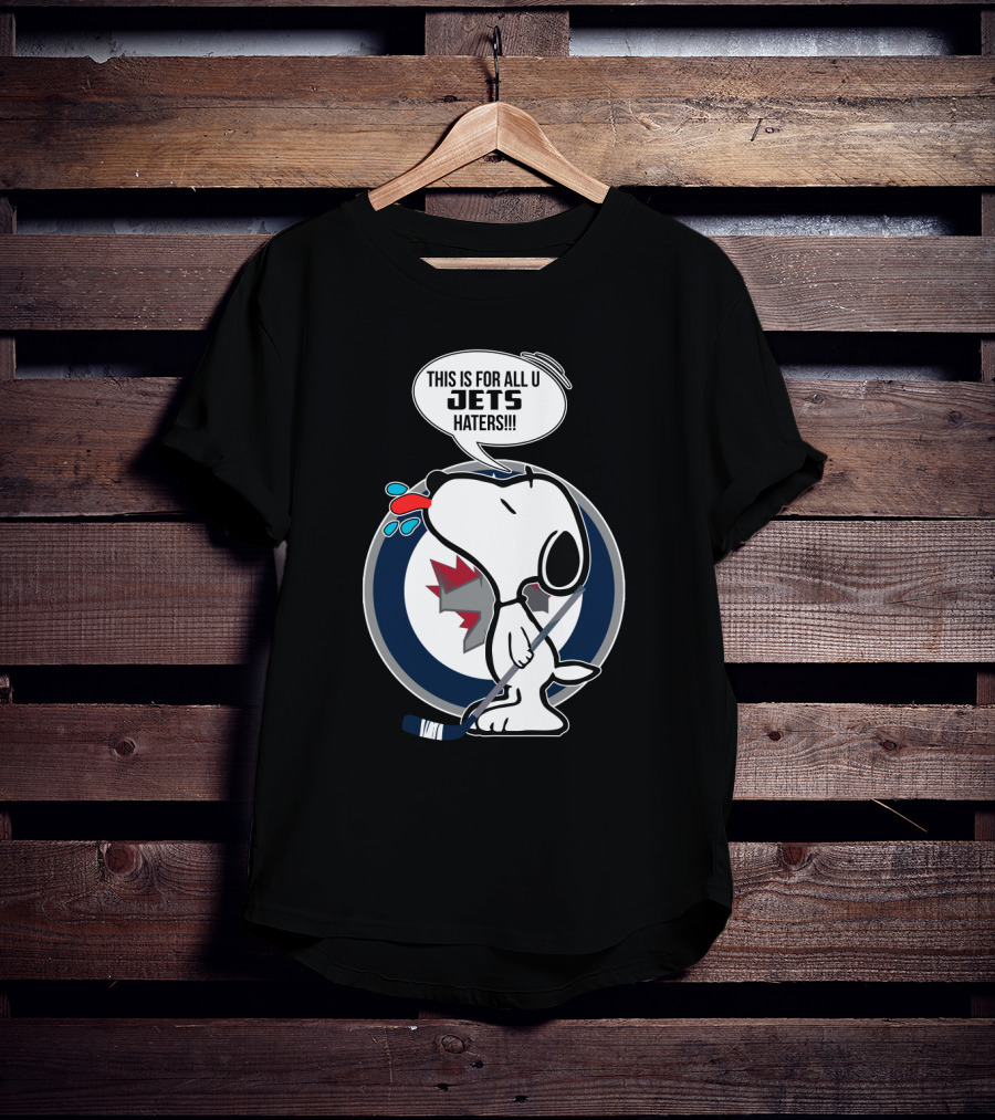 Snoopy Jets Haters Funny Winnipeg Fans Hockey T-Shirt