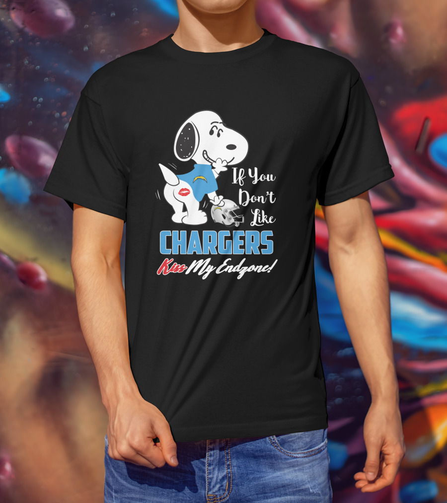 Snoopy Los Angeles Chargers If You Don't Like Chargers Kiss My Endzone T-Shirt