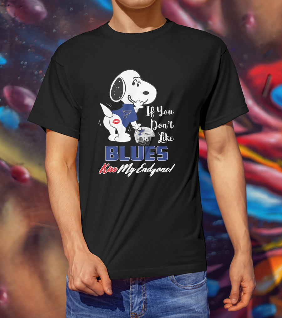 Snoopy St. Louis Blues If You Don't Like Blues Kiss My Endzone T-Shirt