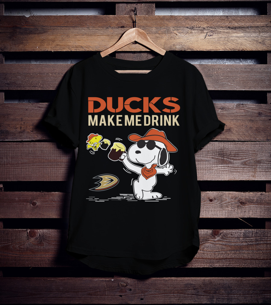 Ducks Make Me Drink Snoopy Anaheim Ducks Fans T-Shirt