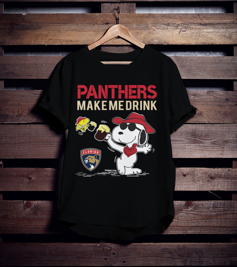Panthers Make Me Drink Snoopy Florida Panthers Fans T-Shirt