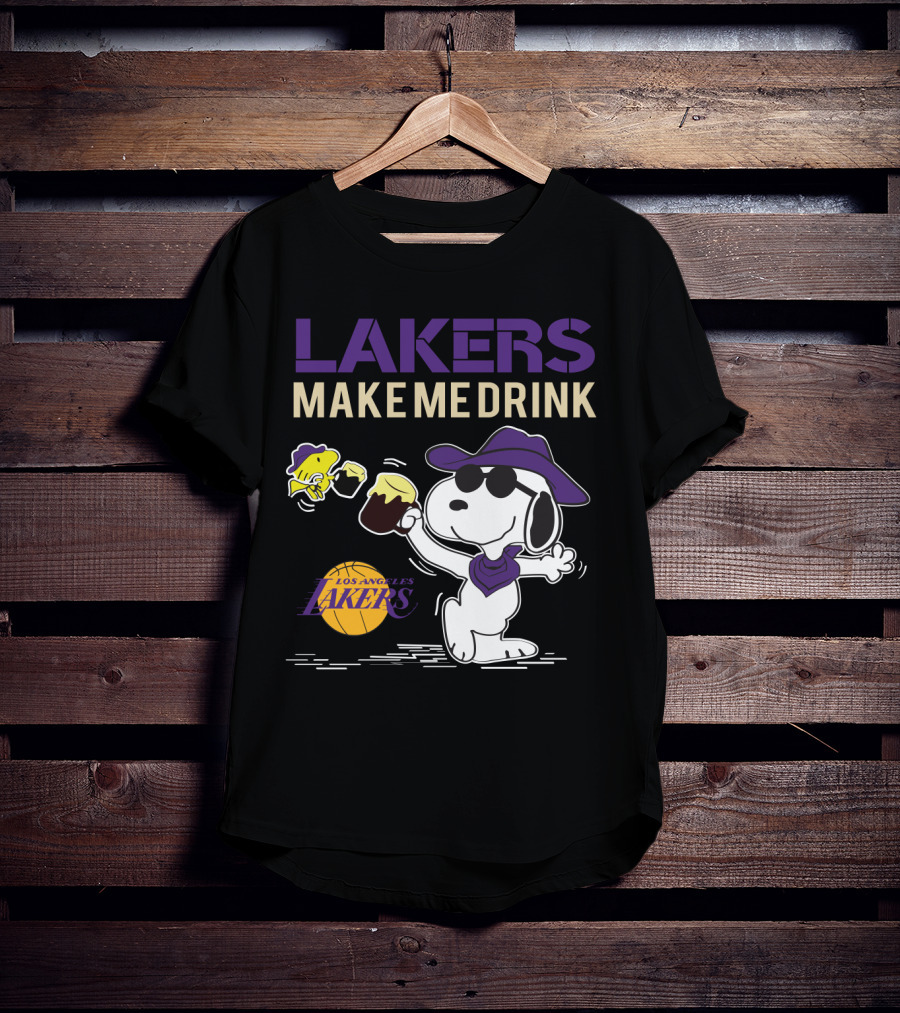 Snoopy Los Angeles Lakers Make Me Drink T-Shirt
