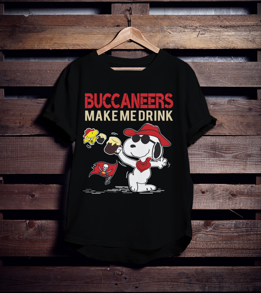 Buccaneers Make Me Drink Snoopy Peanuts Tampa Bay Fans T-Shirt