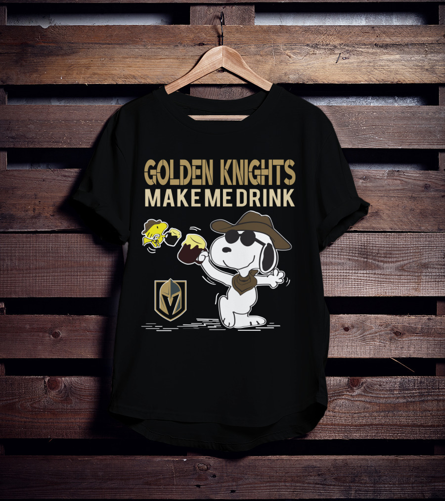 Snoopy Golden Knights Make Me Drink Vegas Fans Peanuts Style T-Shirt