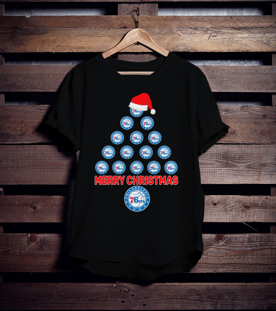 Merry Christmas Philadelphia 76ers Fans Christmas Tree T-Shirt