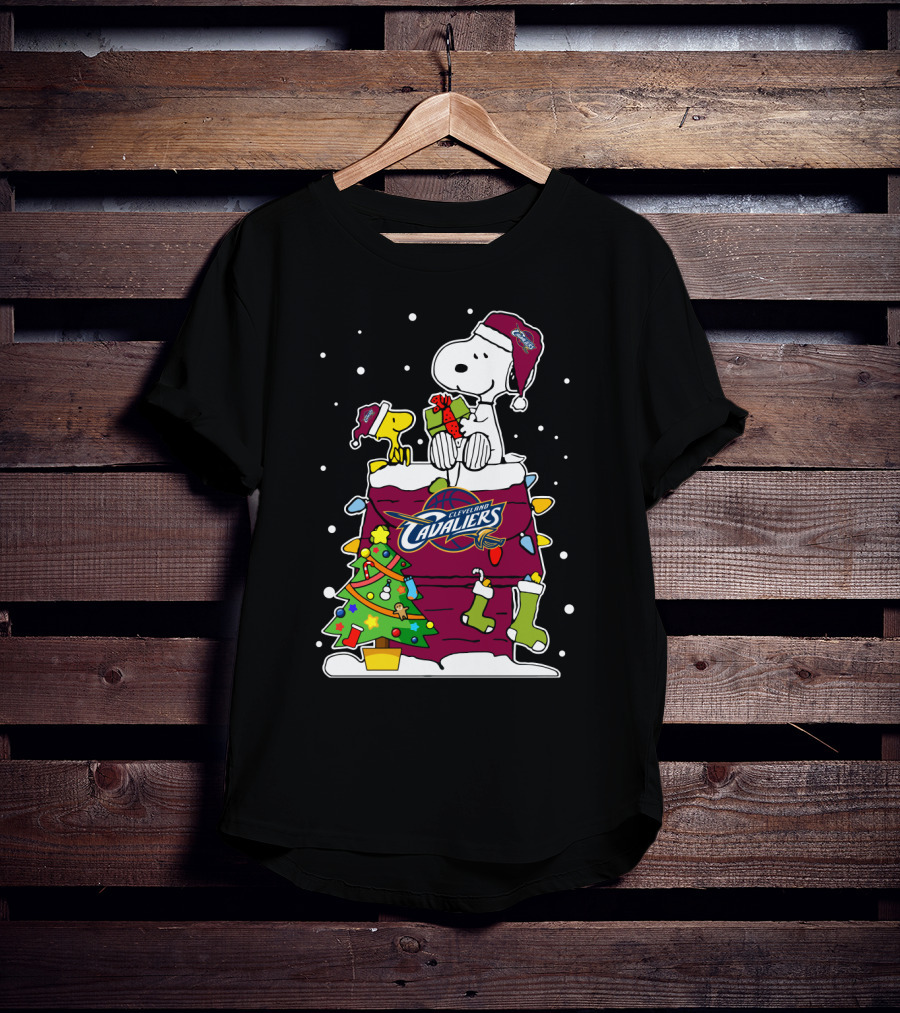 Cleveland Cavaliers Snoopy Christmas Peanuts Basketball Holiday T-Shirt