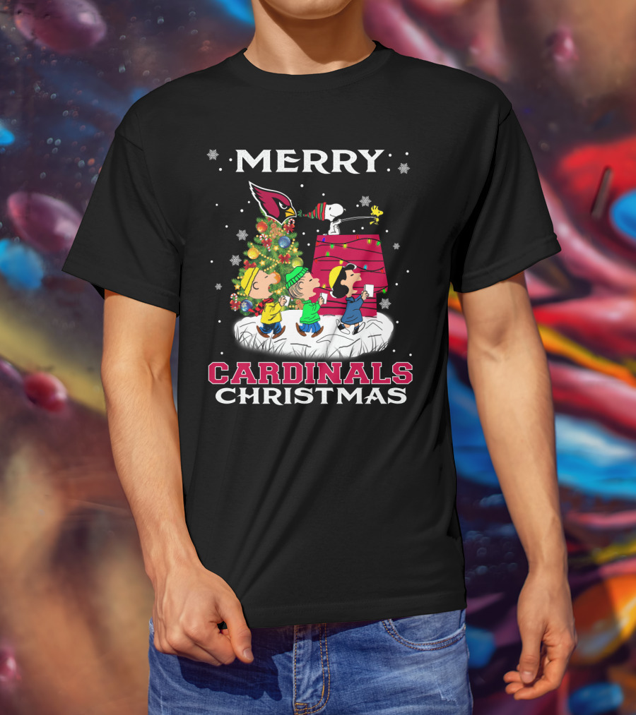 Merry Christmas Arizona Cardinals Snoopy Fans T-Shirt