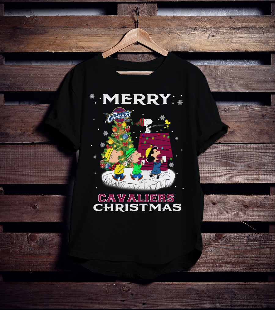 Merry Cavaliers Christmas Cleveland Snoopy Cavaliers T-Shirt
