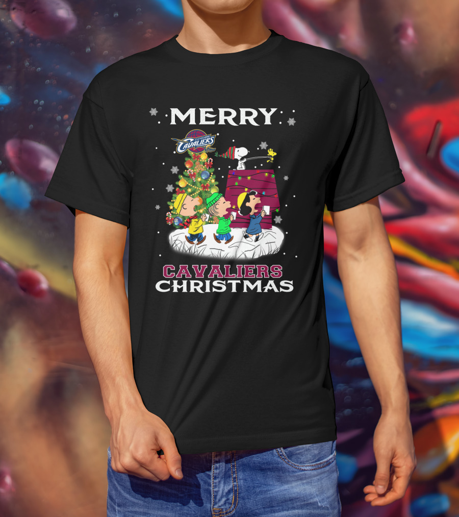 Merry Cavaliers Christmas Cleveland Snoopy Cavaliers T-Shirt