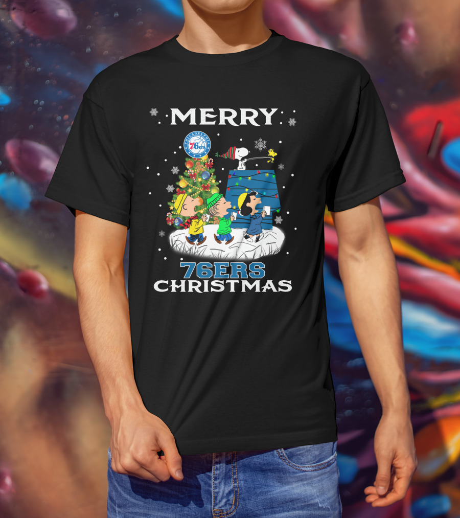 Merry 76ers Christmas Philadelphia Snoopy Fans T-Shirt