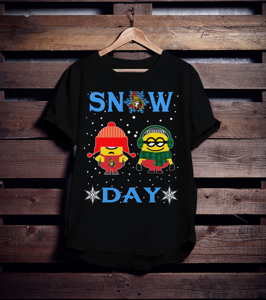 Ottawa Senators Minions Snow Day Winter Fun T-Shirt