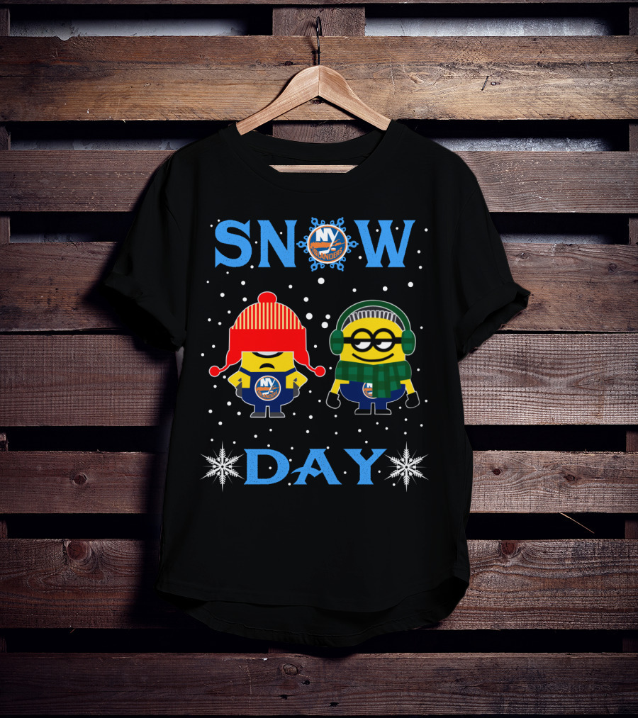 New York Islanders Snow Day With Minions Winter Fun T-Shirt