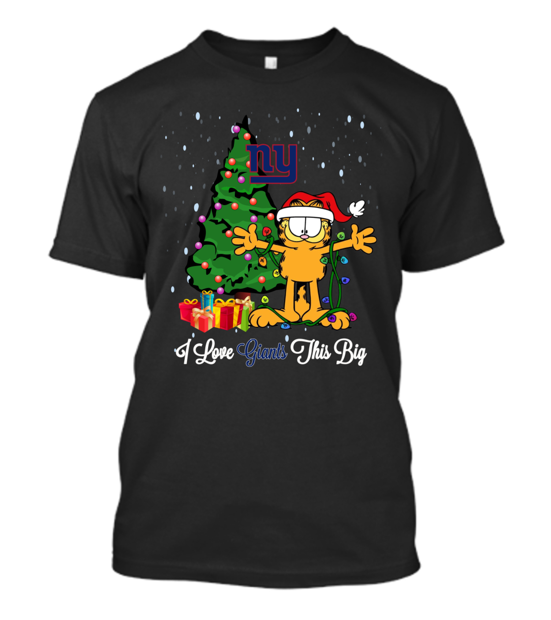 Garfield Christmas Ny Giants I Love Giants This Big T-Shirt