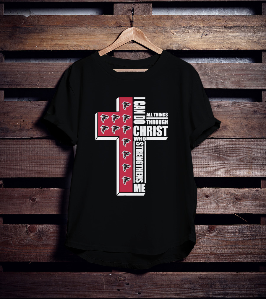 Falcons Cross I Can Do All Things Through Christ Who Strengthens Me T-Shirt