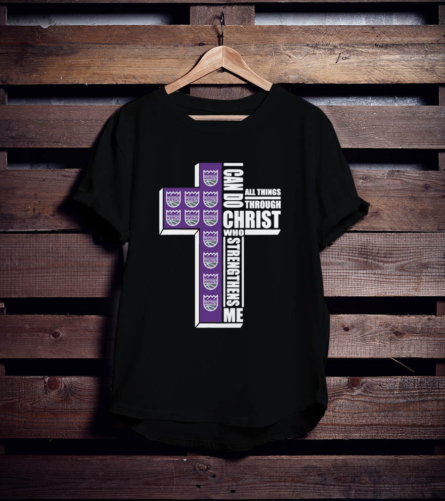 I Can Do All Things Through Christ Kings Basketball Cross T-Shirt