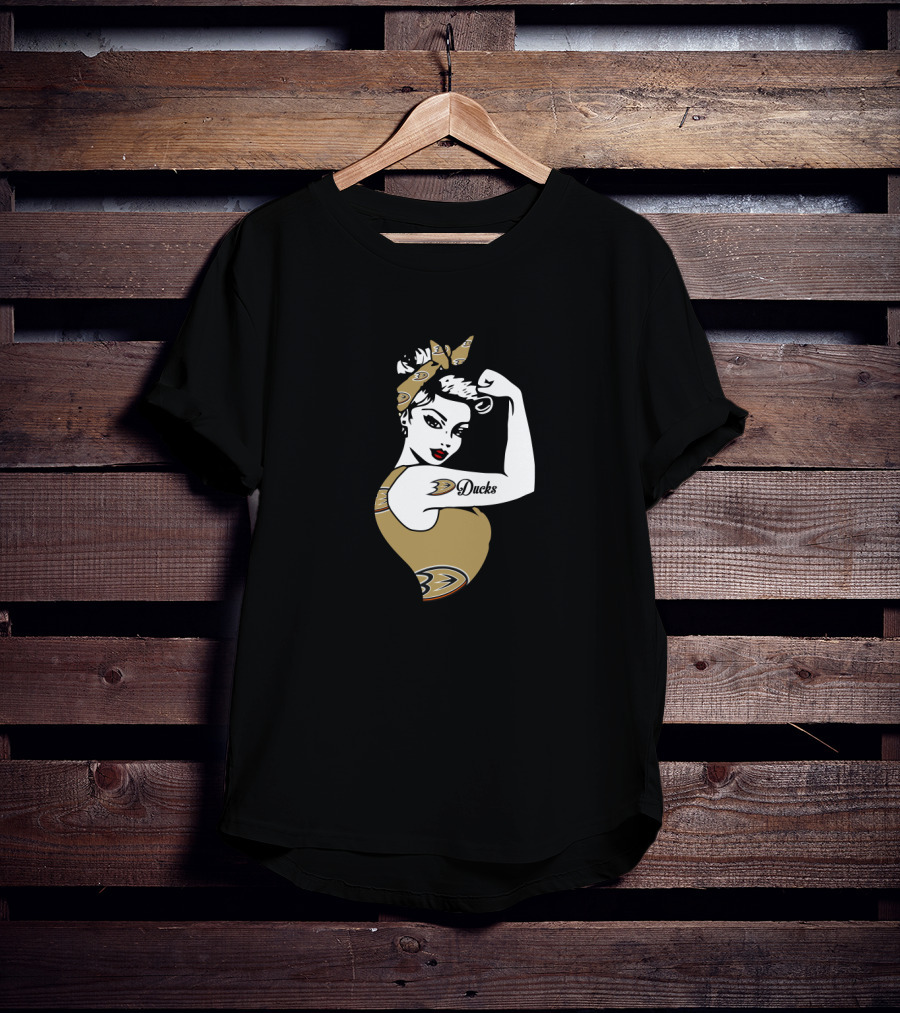 Anaheim Ducks Unbreakable Strong Girl Rosie The Riveter T-Shirt
