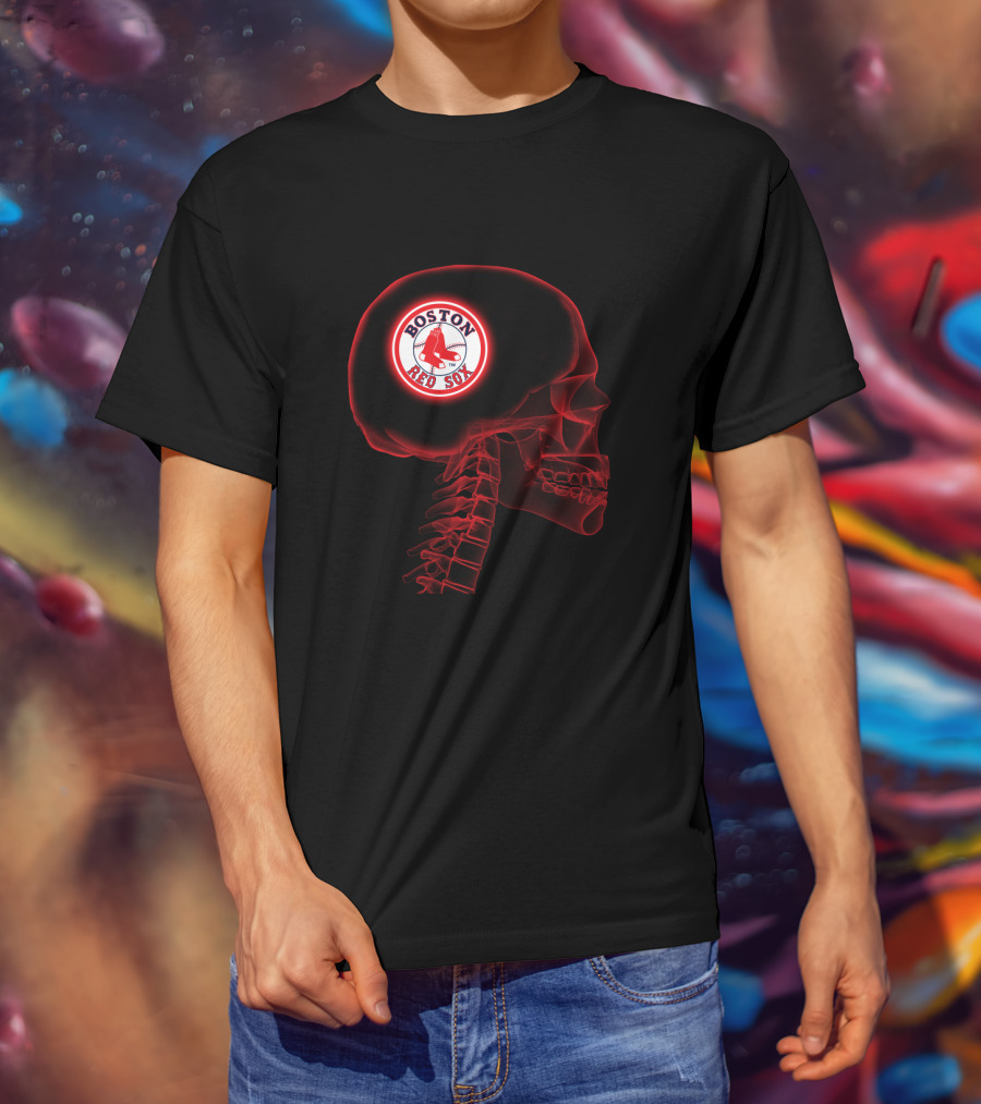 Boston Red Sox Logo Inside Skull Renders Team On My Brain T-Shirt