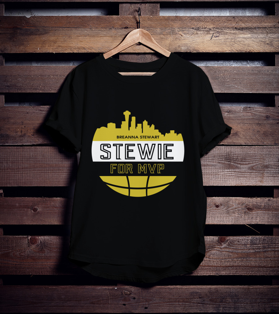 Breanna Stewart Stewie For MVP Seattle Skyline Basketball Fan T-Shirt
