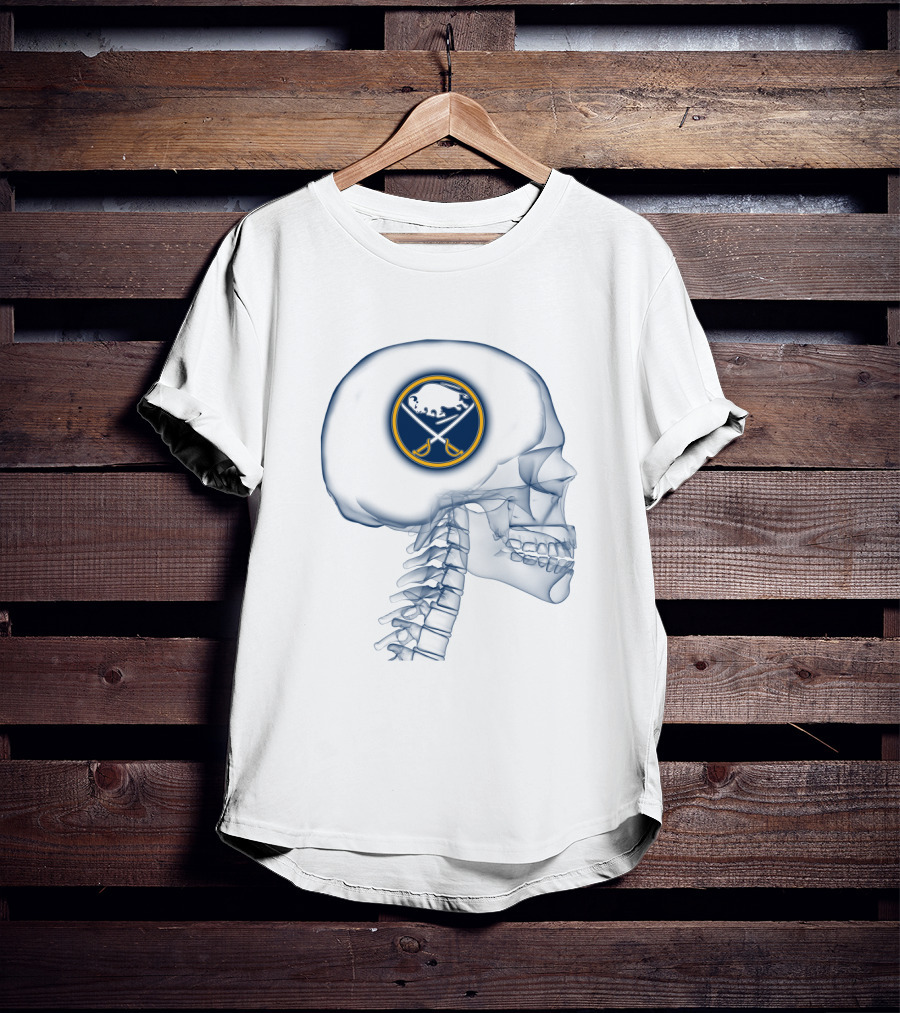 Buffalo Sabres Logo Inside Skull T-Shirt