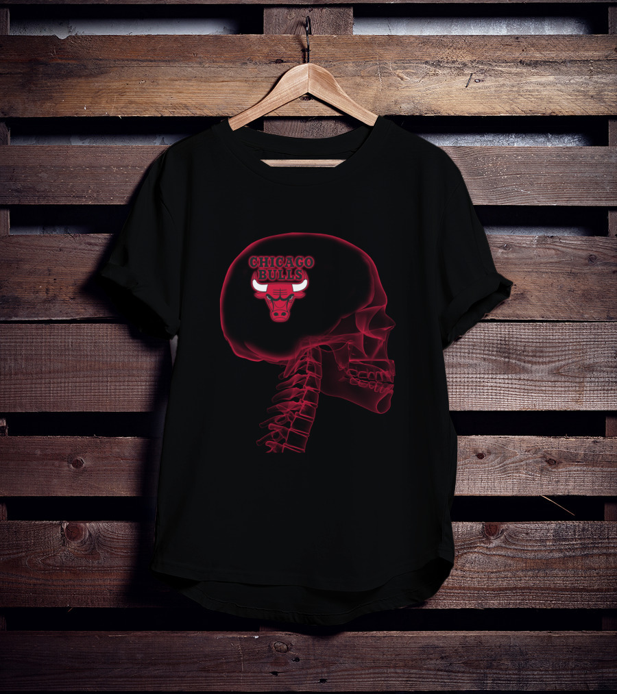Chicago Bulls Skull Brain Halloween Fans T-Shirt