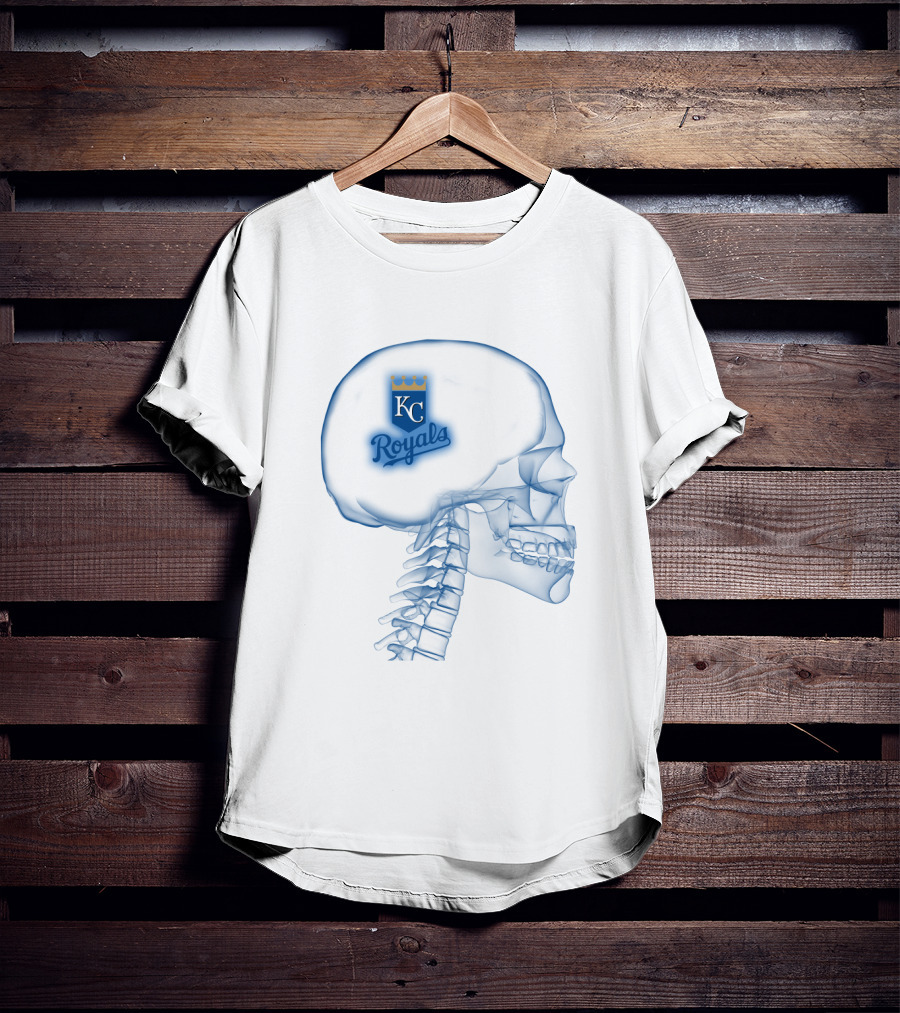 Kansas City Royals KC Logo In A Brain X-Ray T-Shirt
