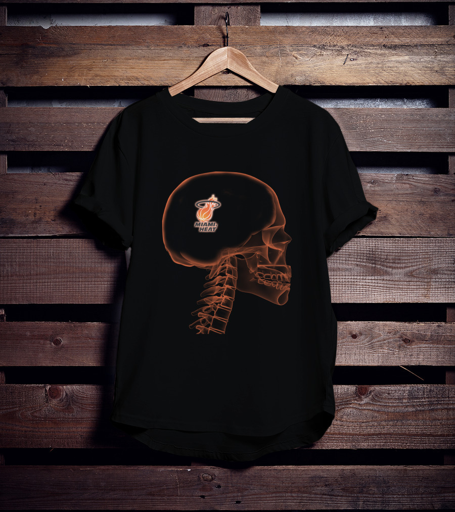 Miami Heat Brain X-Ray Halloween Fan Tribute T-Shirt