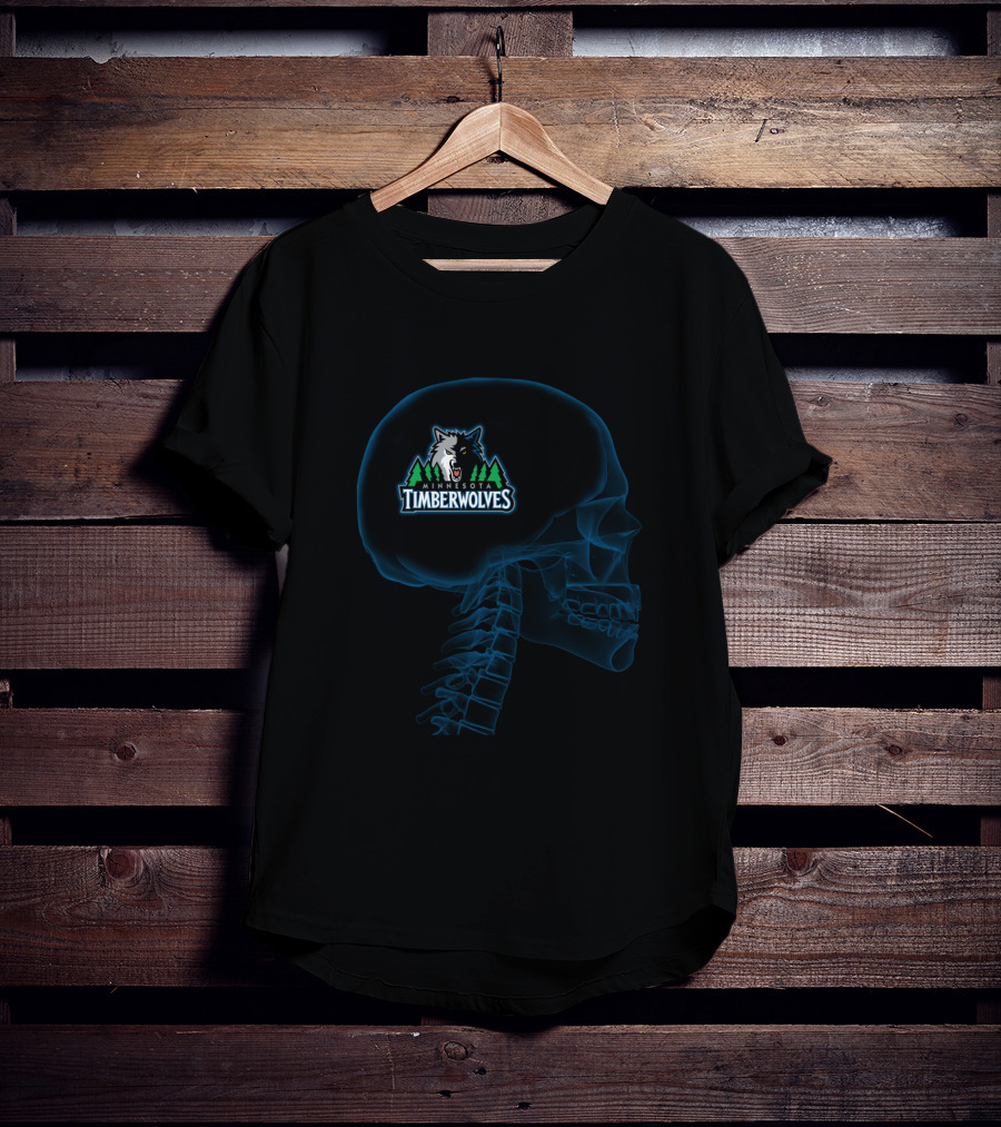 Minnesota Timberwolves Brain X-Ray Halloween T-Shirt