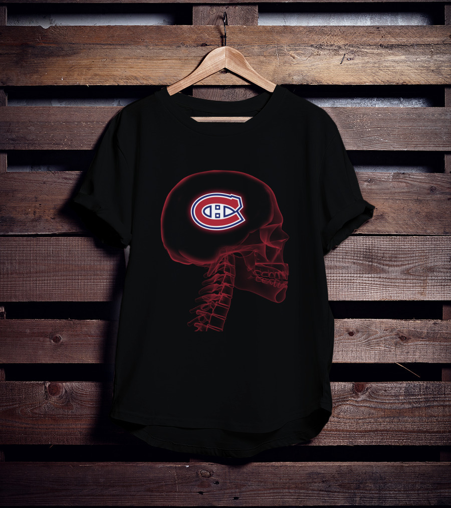 Montreal Canadiens Logo Inside Skull Brain T-Shirt