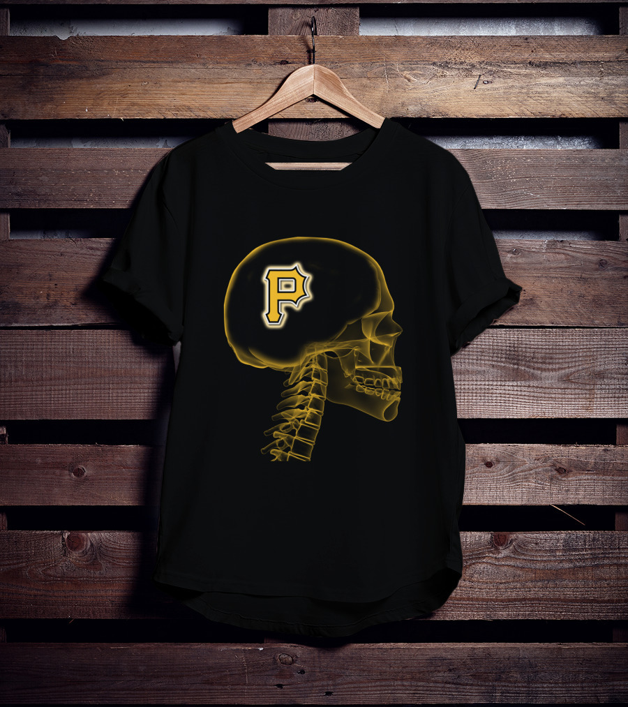 Pittsburgh Pirates Enthusiast Skull With Logo Brain X-Ray T-Shirt
