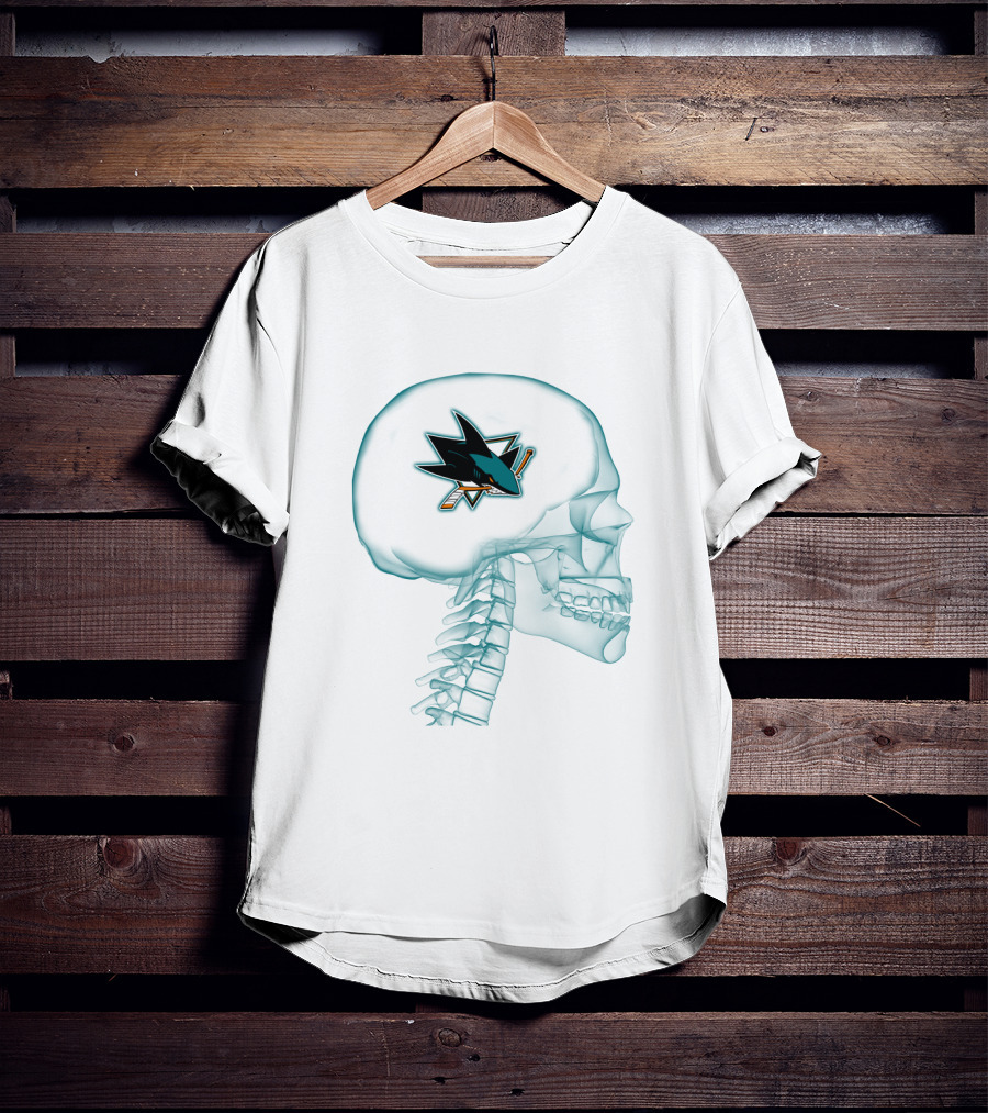 San Jose Sharks Logo Inside X-Ray Brain Concept T-Shirt