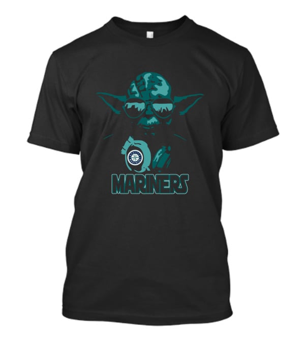Yoda Mariners Seattle Star Wars Fans With Sunglasses And Seattle Mariners T-Shirt