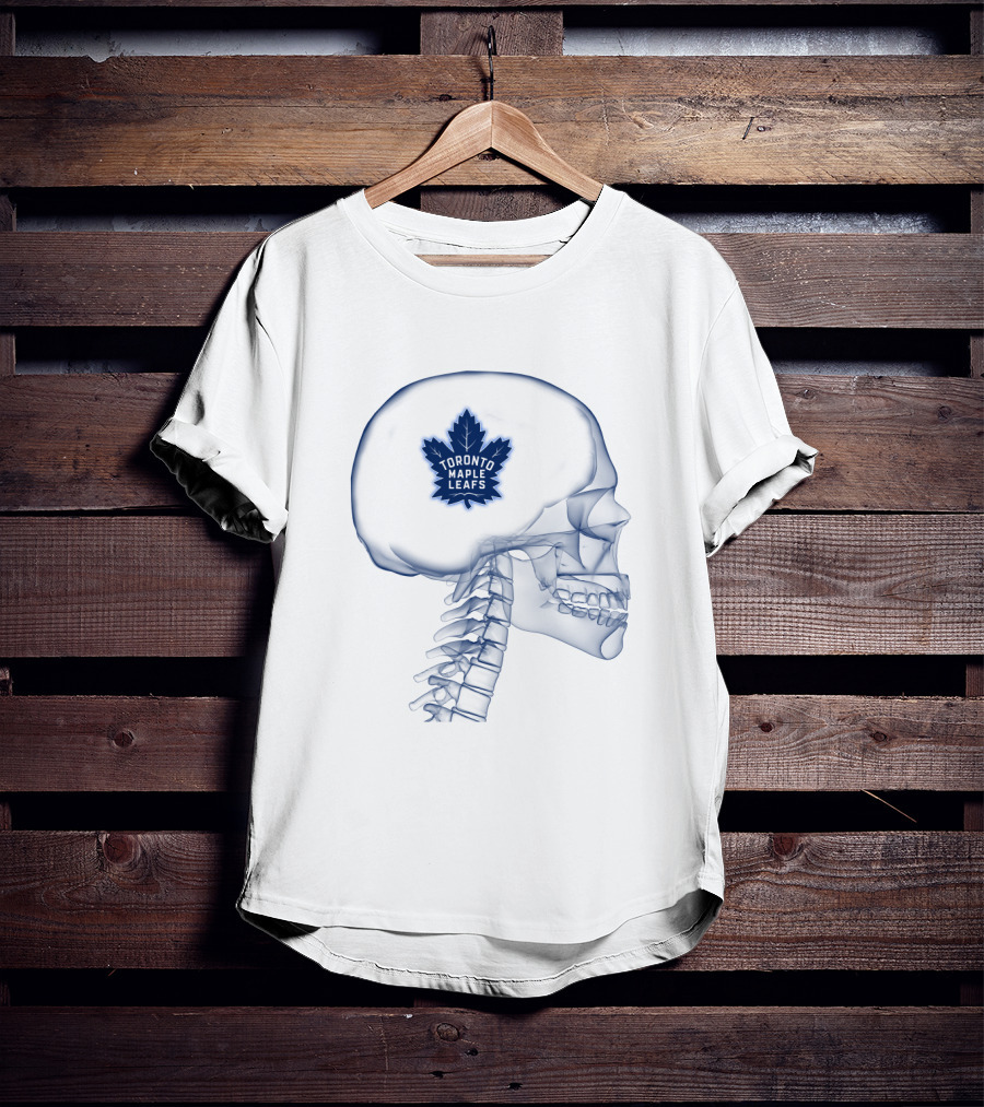 Toronto Maple Leafs Inside My Skull Brain Skeleton T-Shirt