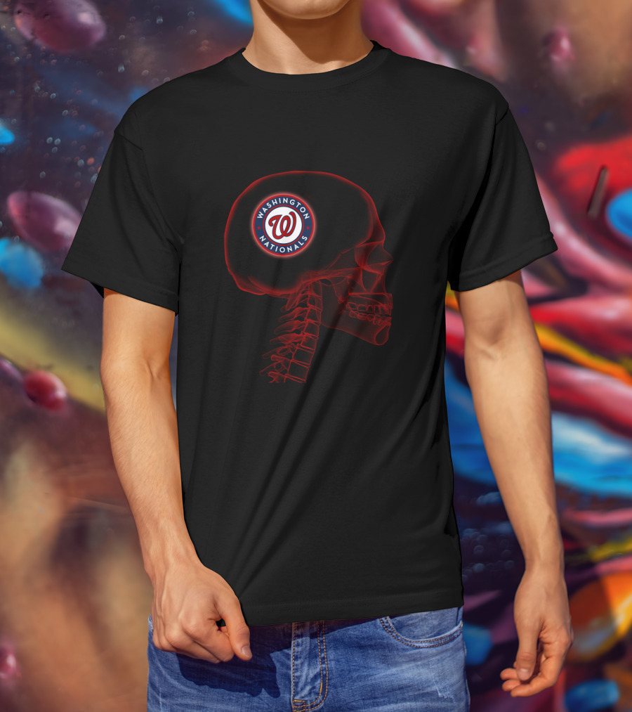 Washington Nationals Inside My Mind Logo X-Ray Skeleton Visualization T-Shirt