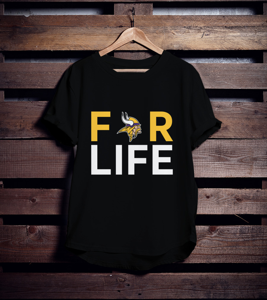 For Life Minnesota Vikings Fans With Iconic Helmet T-Shirt