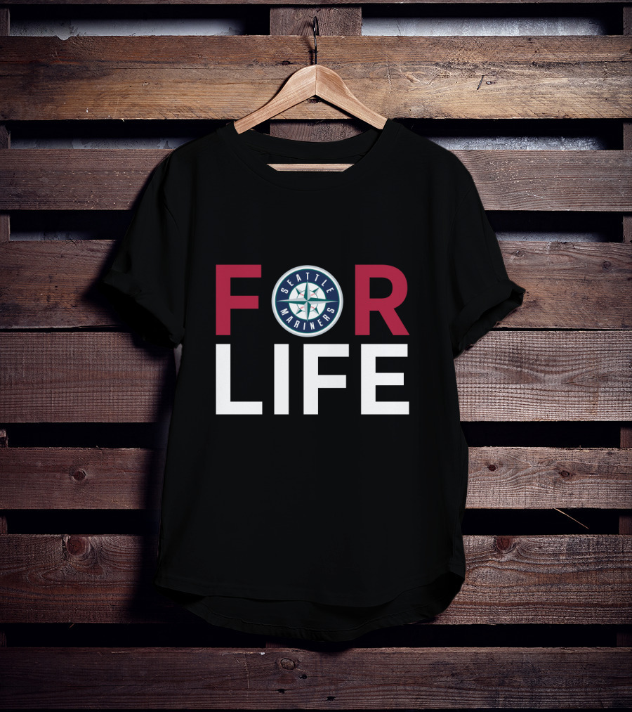 For Life Seattle Mariners Fans Logo Iconic Baseball Team Supporters T-Shirt