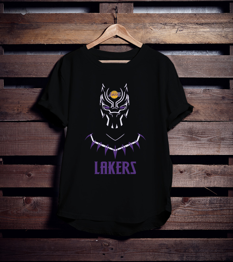 Black Panther Los Angeles Lakers Fans T-Shirt